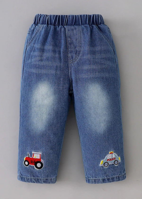 Kids Embroidered Cotton Shirt & Denim Pants Co-Ord Set | Premium 2-Piece Casual Outfit for Boys & Girls