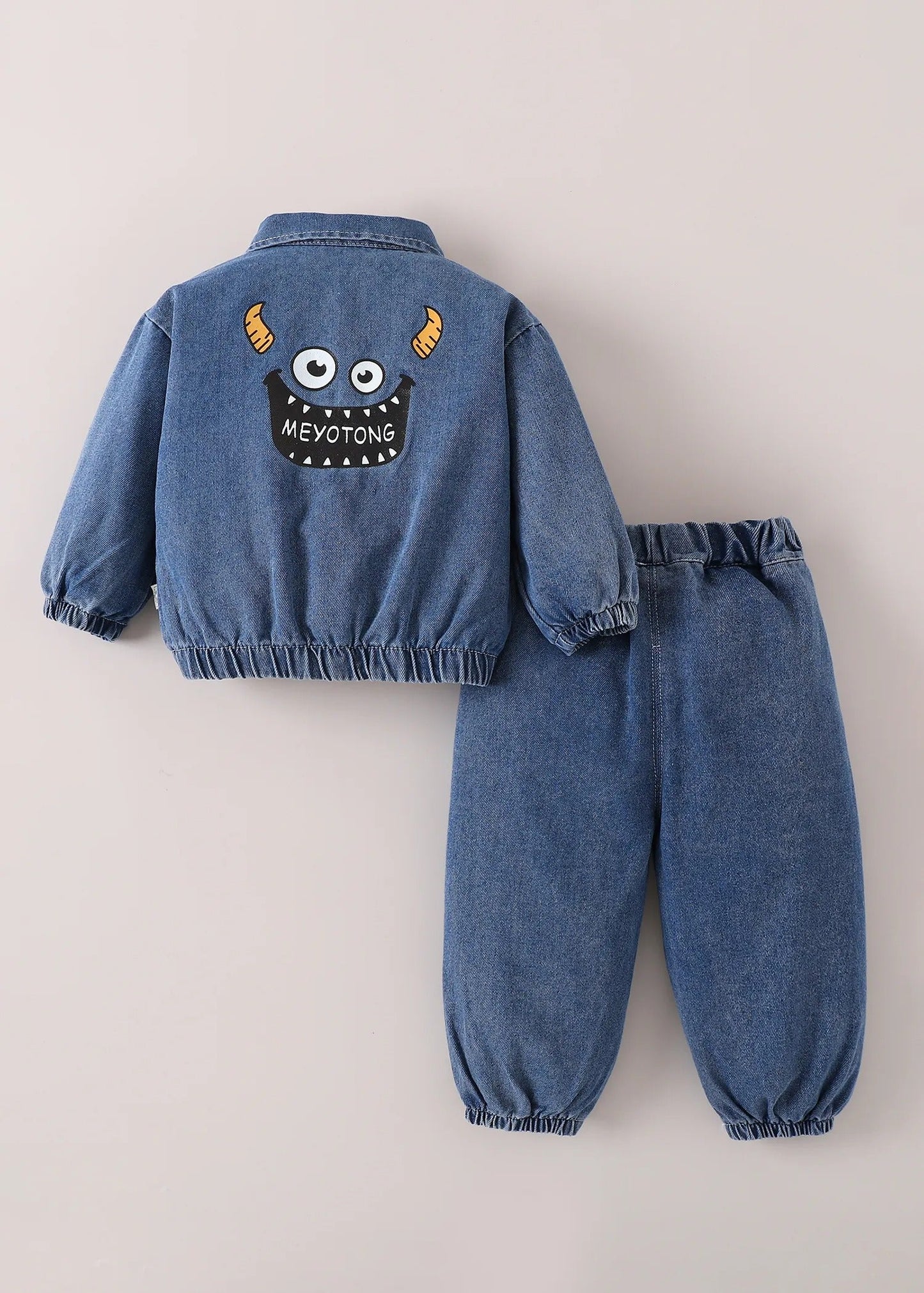 Kids Denim Jacket & Jogger Pants Co-Ord Set with Printed T-Shirt | Premium 3-Piece Outfit for Boys & Girls